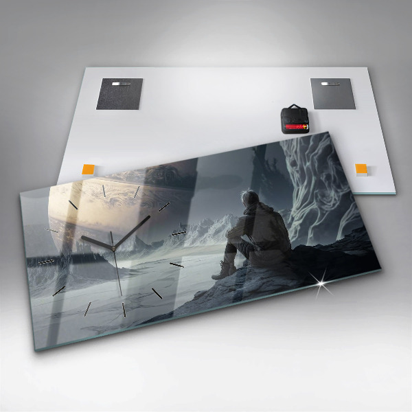 Horizontale Uhr mit motiv Männlicher Kosmos Planet