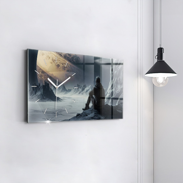 Horizontale Uhr mit motiv Männlicher Kosmos Planet