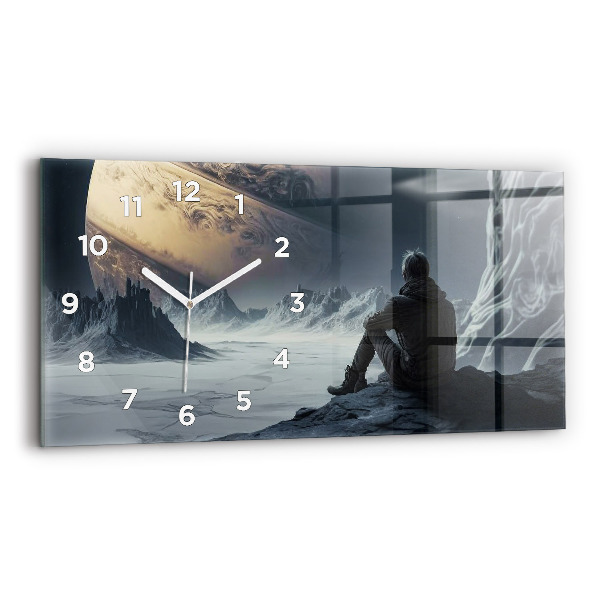 Horizontale Uhr mit motiv Männlicher Kosmos Planet