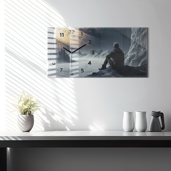Horizontale Uhr mit motiv Männlicher Kosmos Planet