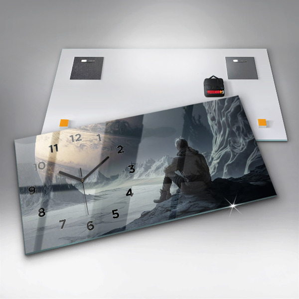 Horizontale Uhr mit motiv Männlicher Kosmos Planet