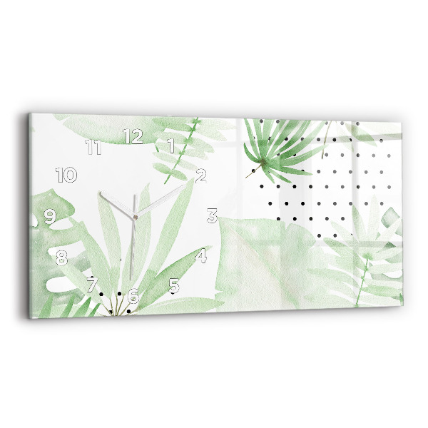 Horizontale Uhr Grüne Blätter