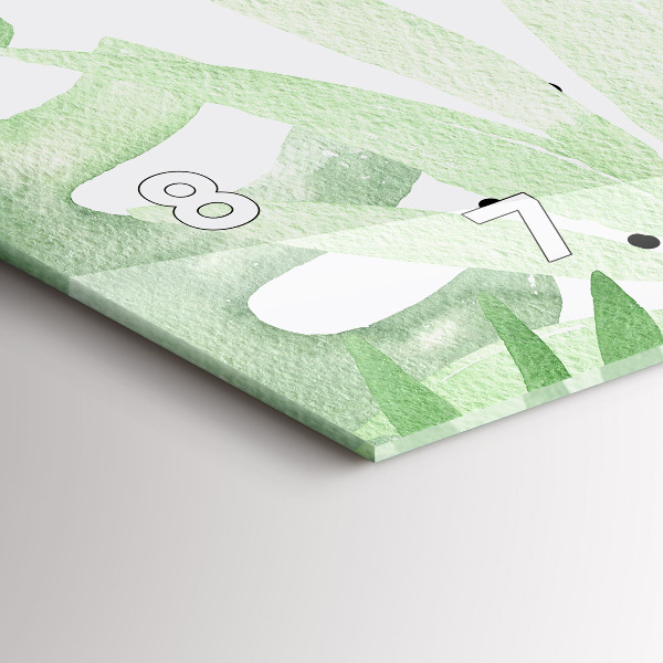 Horizontale Uhr Grüne Blätter