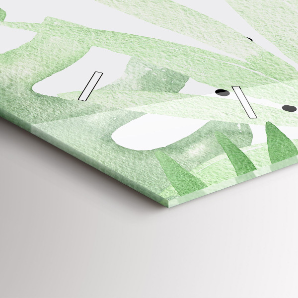 Horizontale Uhr Grüne Blätter