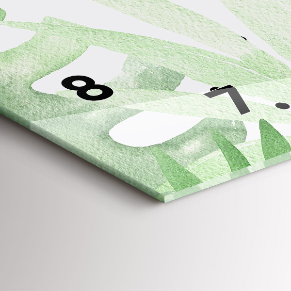 Horizontale Uhr Grüne Blätter