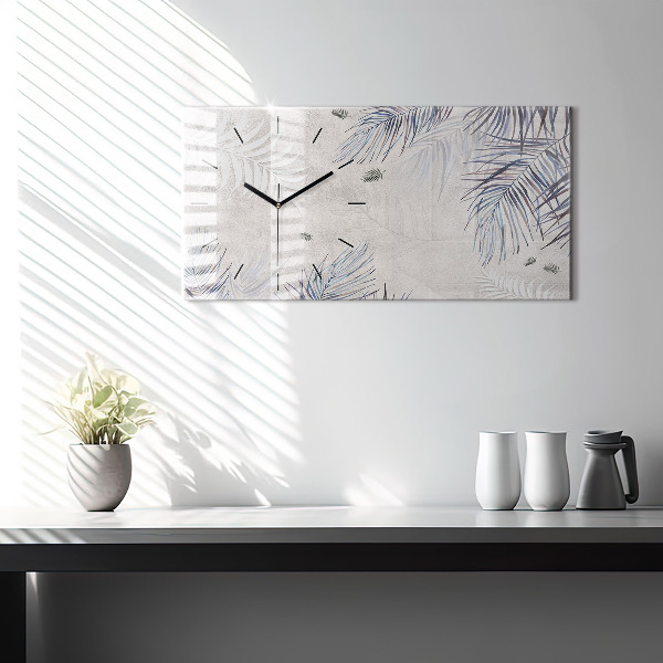 Horizontale Uhr mit motiv Palmenblatt