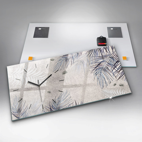 Horizontale Uhr mit motiv Palmenblatt