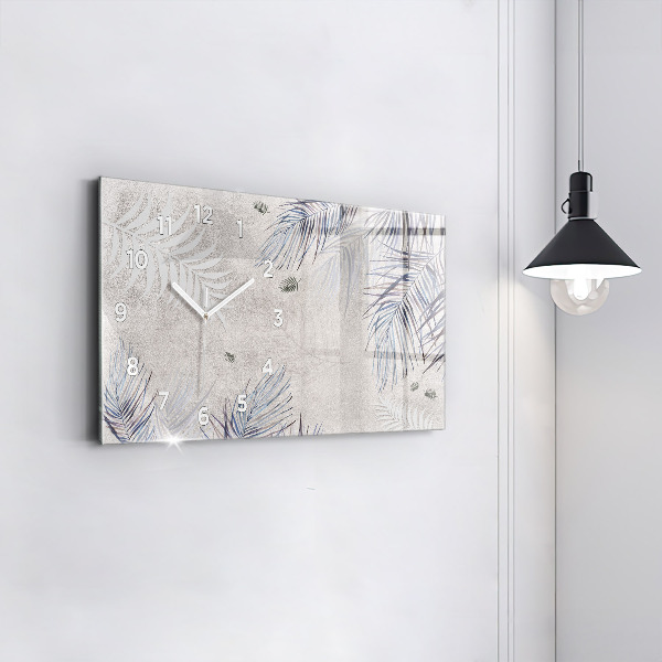 Horizontale Uhr mit motiv Palmenblatt