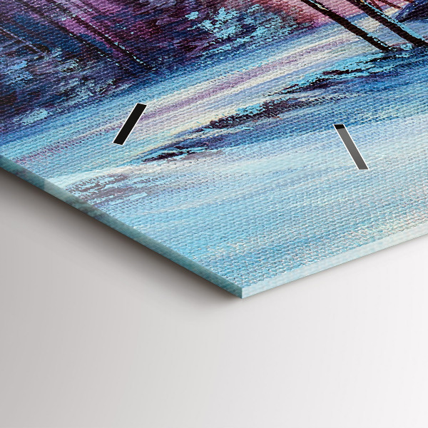 Horizontale Uhr mit motiv Weihnachtsbaum und Brücke