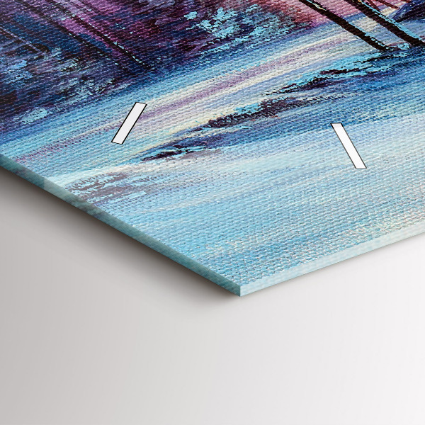 Horizontale Uhr mit motiv Weihnachtsbaum und Brücke