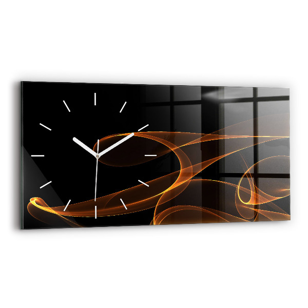 Horizontale Uhr mit motiv Orangefarbene Linien