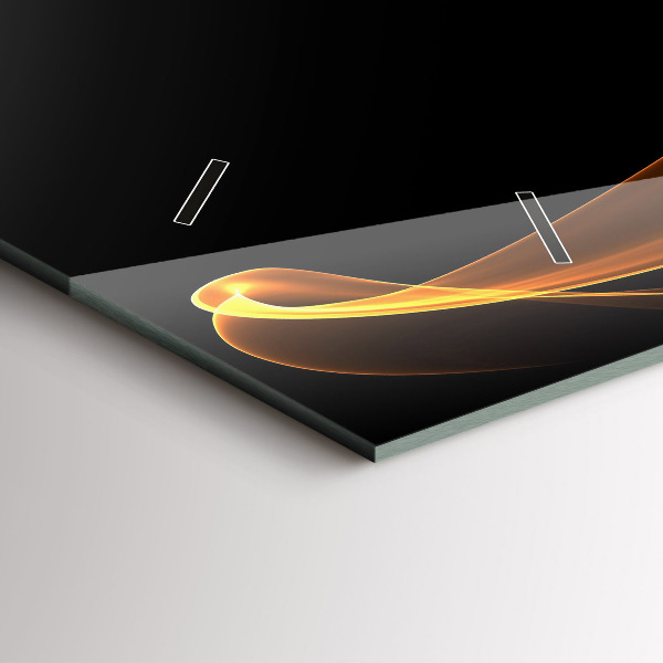 Horizontale Uhr mit motiv Orangefarbene Linien