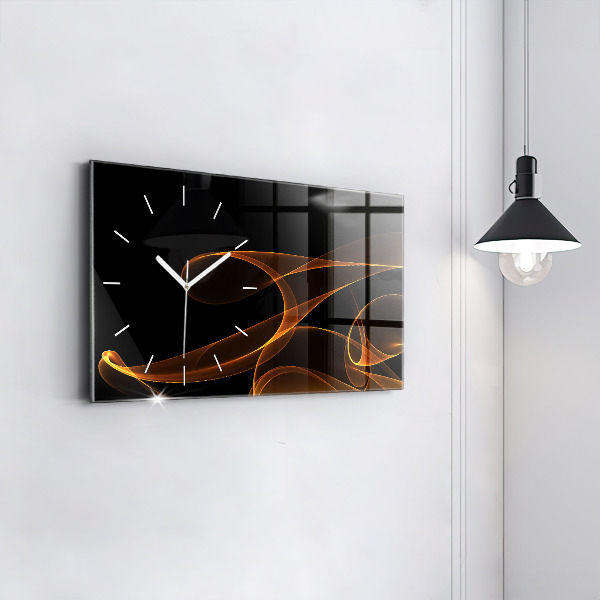 Horizontale Uhr mit motiv Orangefarbene Linien