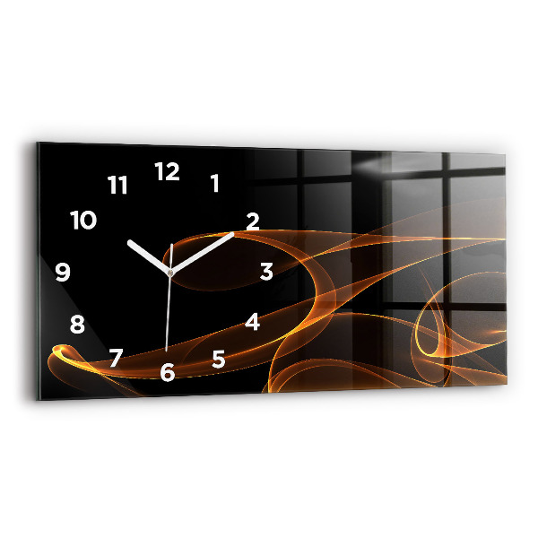 Horizontale Uhr mit motiv Orangefarbene Linien