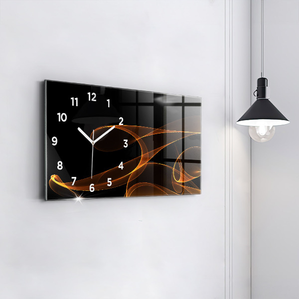 Horizontale Uhr mit motiv Orangefarbene Linien