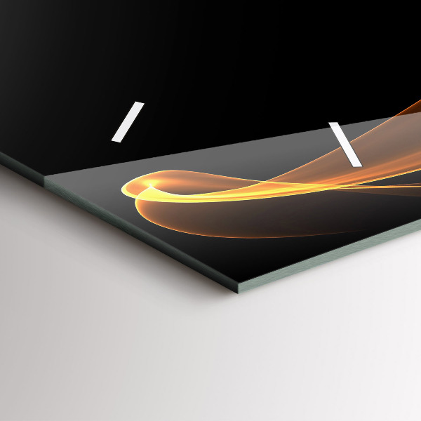 Horizontale Uhr mit motiv Orangefarbene Linien