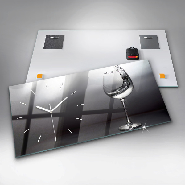Horizontale Uhr mit motiv Weinglas