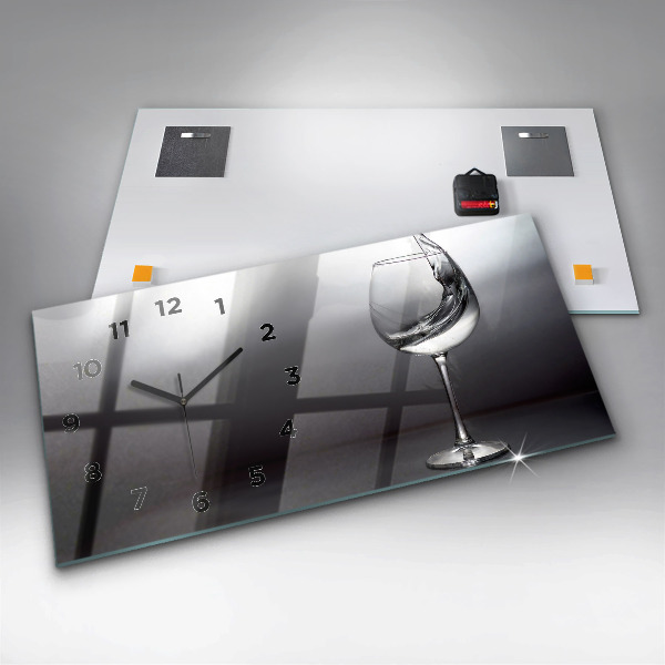 Horizontale Uhr mit motiv Weinglas