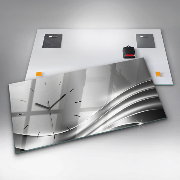 Horizontale Uhr Silberne Abstraktion