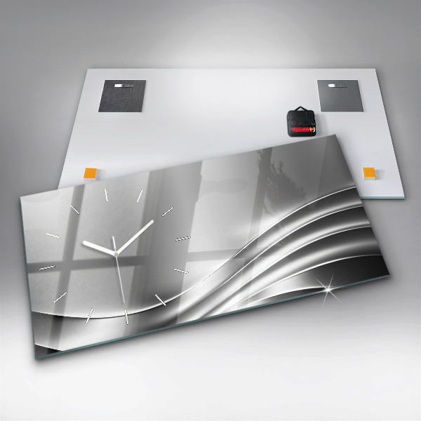 Horizontale Uhr Silberne Abstraktion