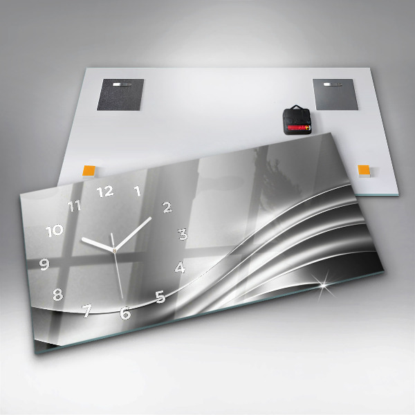 Horizontale Uhr Silberne Abstraktion