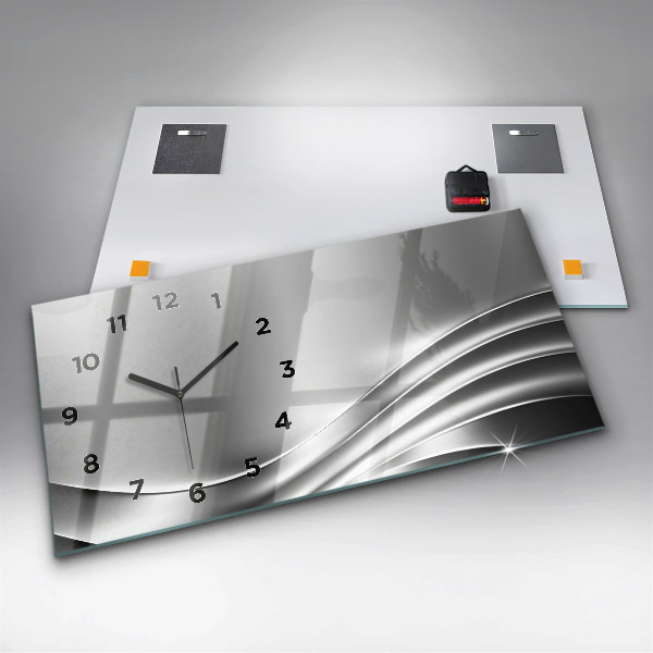 Horizontale Uhr Silberne Abstraktion