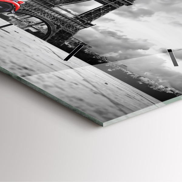 Wanduhr quadratisch mit motiv Effelturm Paris