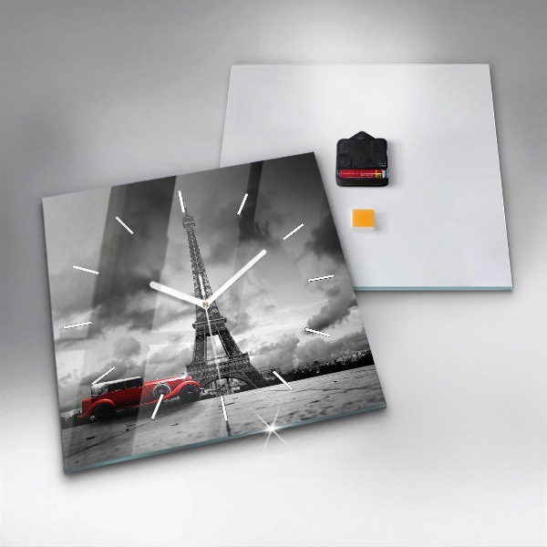 Wanduhr quadratisch mit motiv Effelturm Paris