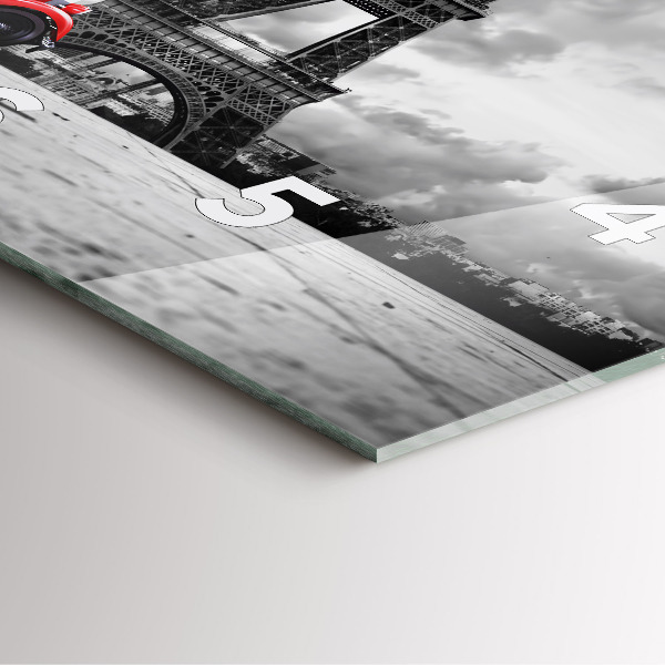 Wanduhr quadratisch mit motiv Effelturm Paris