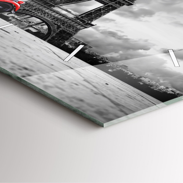 Wanduhr quadratisch mit motiv Effelturm Paris