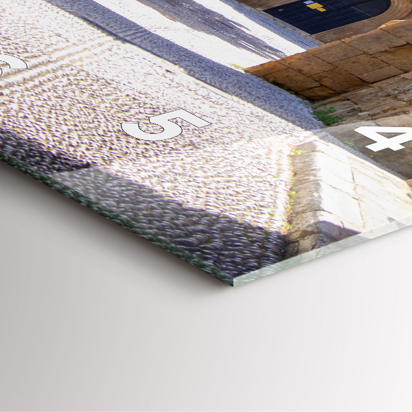 Wanduhr quadratisch mit motiv Malerische Straße von Rhodos