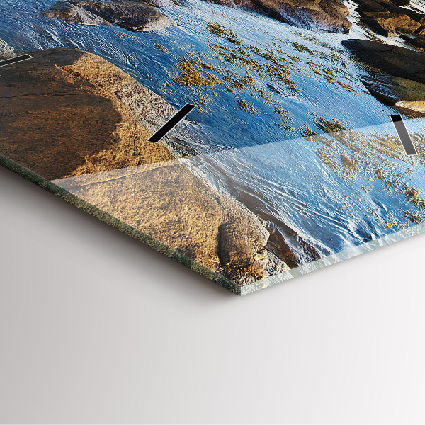 Wanduhr quadratisch mit motiv Annisquam-Leuchtturm