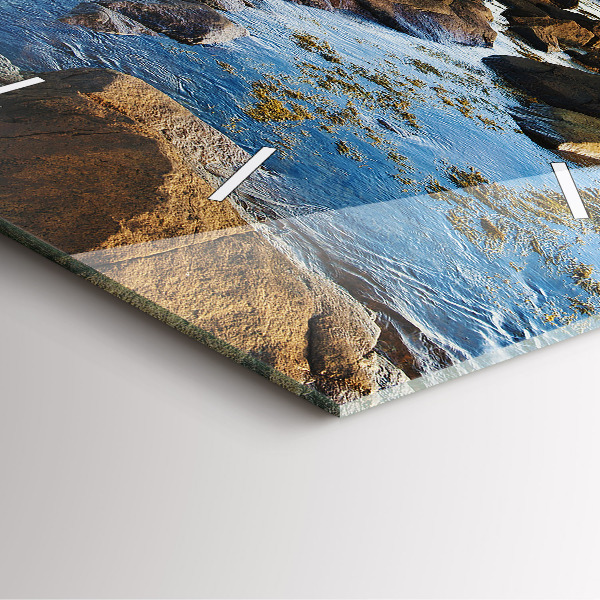 Wanduhr quadratisch mit motiv Annisquam-Leuchtturm