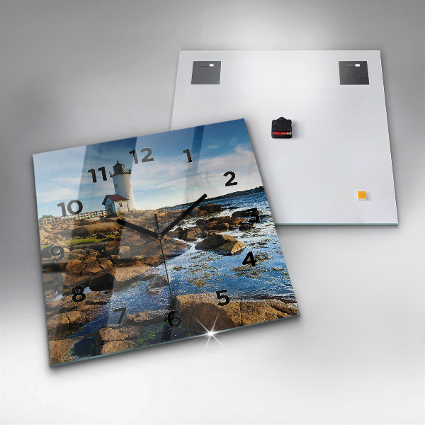 Wanduhr quadratisch mit motiv Annisquam-Leuchtturm