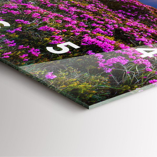 Wanduhr quadratisch Sonnenaufgang Blumen