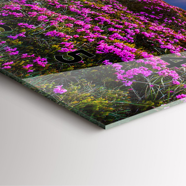 Wanduhr quadratisch Sonnenaufgang Blumen