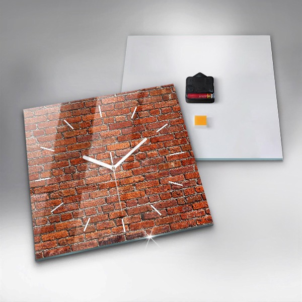 Wanduhr quadratisch mit motiv Alte Backsteinmauer