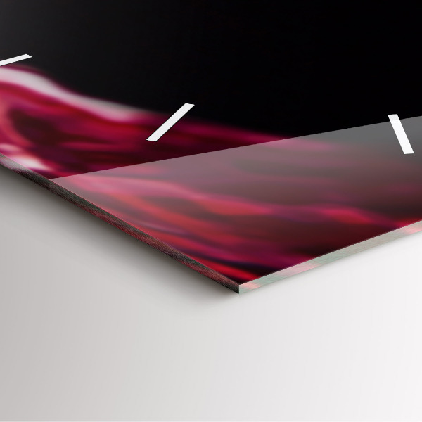 Wanduhr modern quadratisch Rotwein