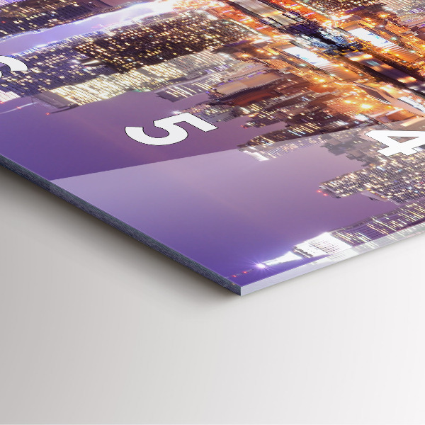 Wanduhr quadratisch mit motiv New York bei Nacht