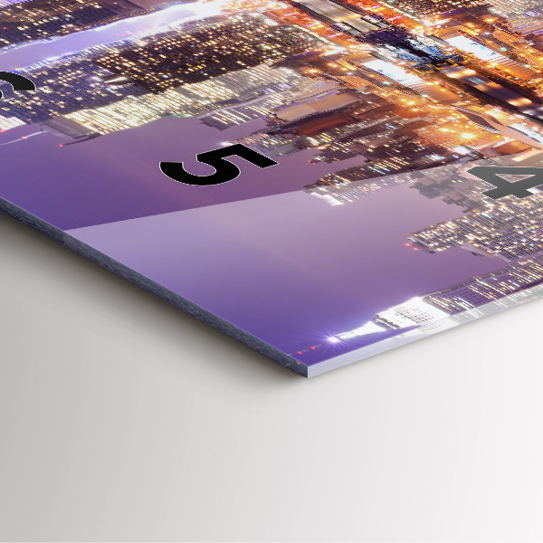 Wanduhr quadratisch mit motiv New York bei Nacht