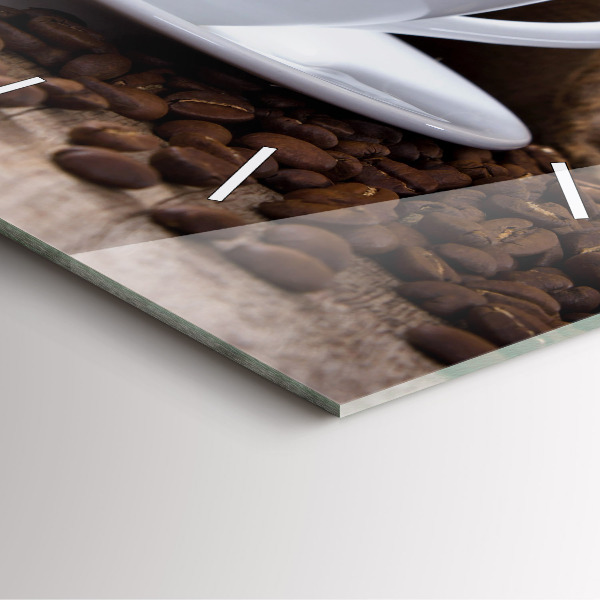 Wanduhr quadratisch Eine Tasse Kaffee