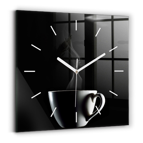 Wanduhr quadratisch mit motiv Tasse Kaffee