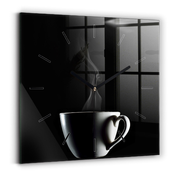 Wanduhr quadratisch mit motiv Tasse Kaffee