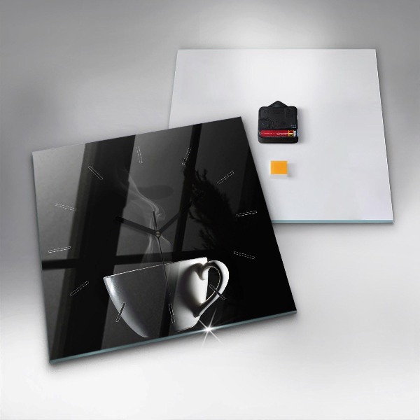 Wanduhr quadratisch mit motiv Tasse Kaffee