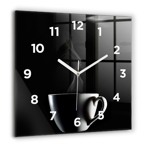 Wanduhr quadratisch mit motiv Tasse Kaffee