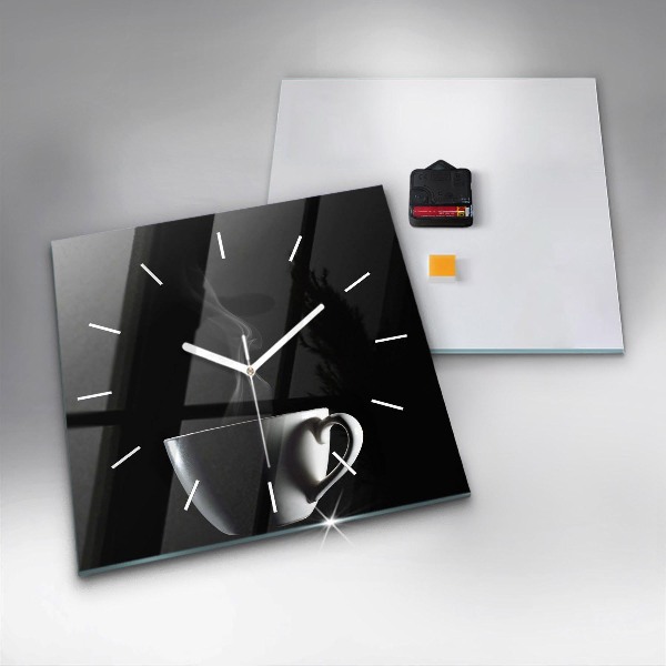 Wanduhr quadratisch mit motiv Tasse Kaffee