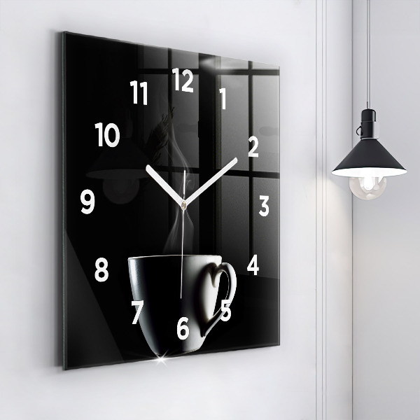 Wanduhr quadratisch mit motiv Tasse Kaffee