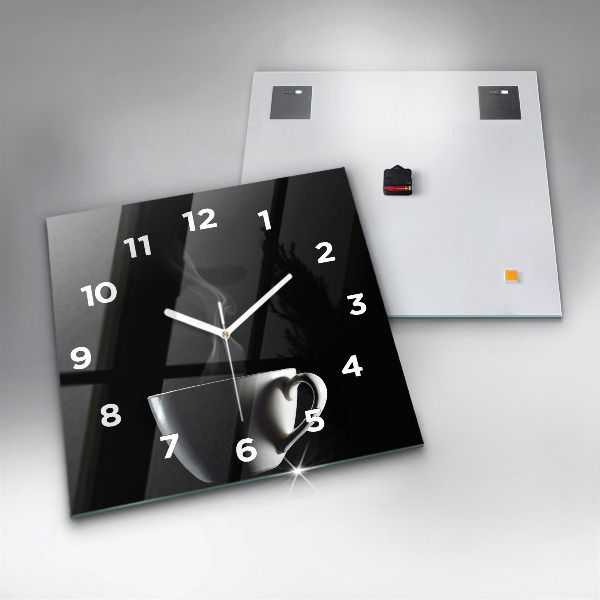Wanduhr quadratisch mit motiv Tasse Kaffee