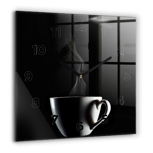 Wanduhr quadratisch mit motiv Tasse Kaffee