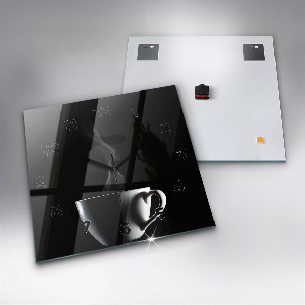 Wanduhr quadratisch mit motiv Tasse Kaffee